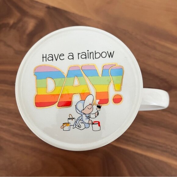 VINTAGE Hallmark Mug Mates Coffee Cup With Coaster Lid Have A Rainbow Day Japan - Picture 6 of 12